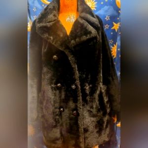 Black Vintage Fuzzy Coat